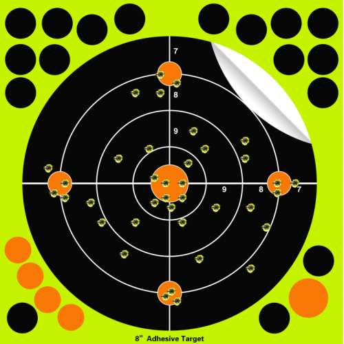 STP8INS2  8"x8" Bullseye Splatter Burst Reactive Shooting Target