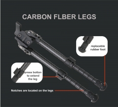 BPV Series | Picatinny/M-lok Rail Carbon Fiber Bipod